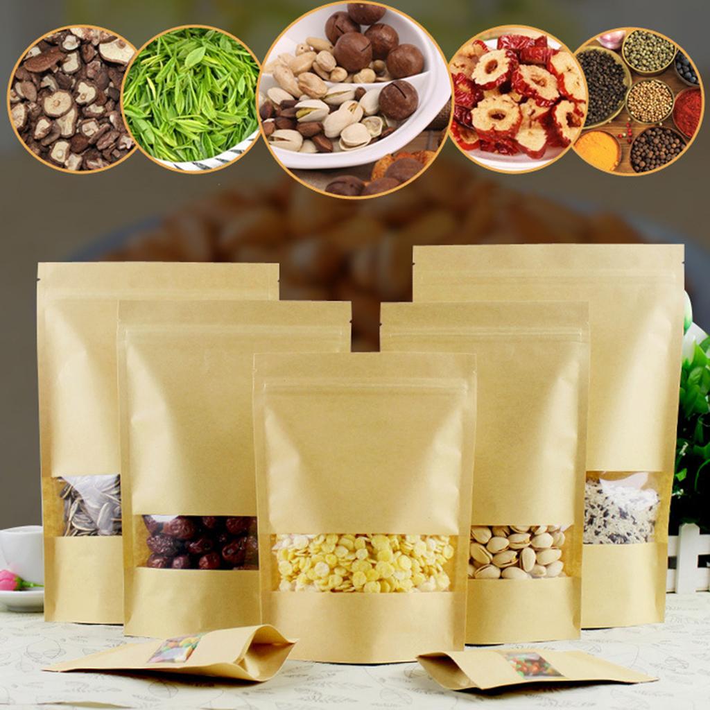 Kraft Food Bags with Clear Fro - Dried Fruit ulasan dan harga